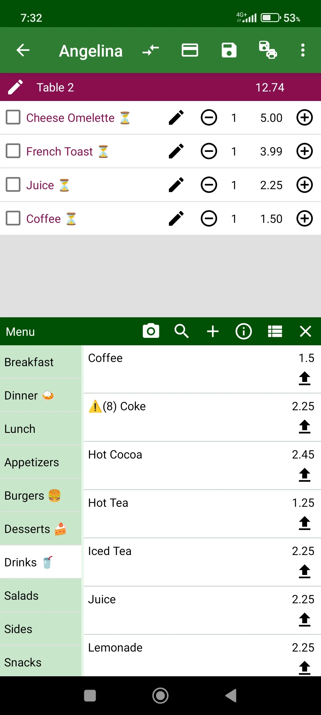 Didan POS: Restaurant, order screenshot