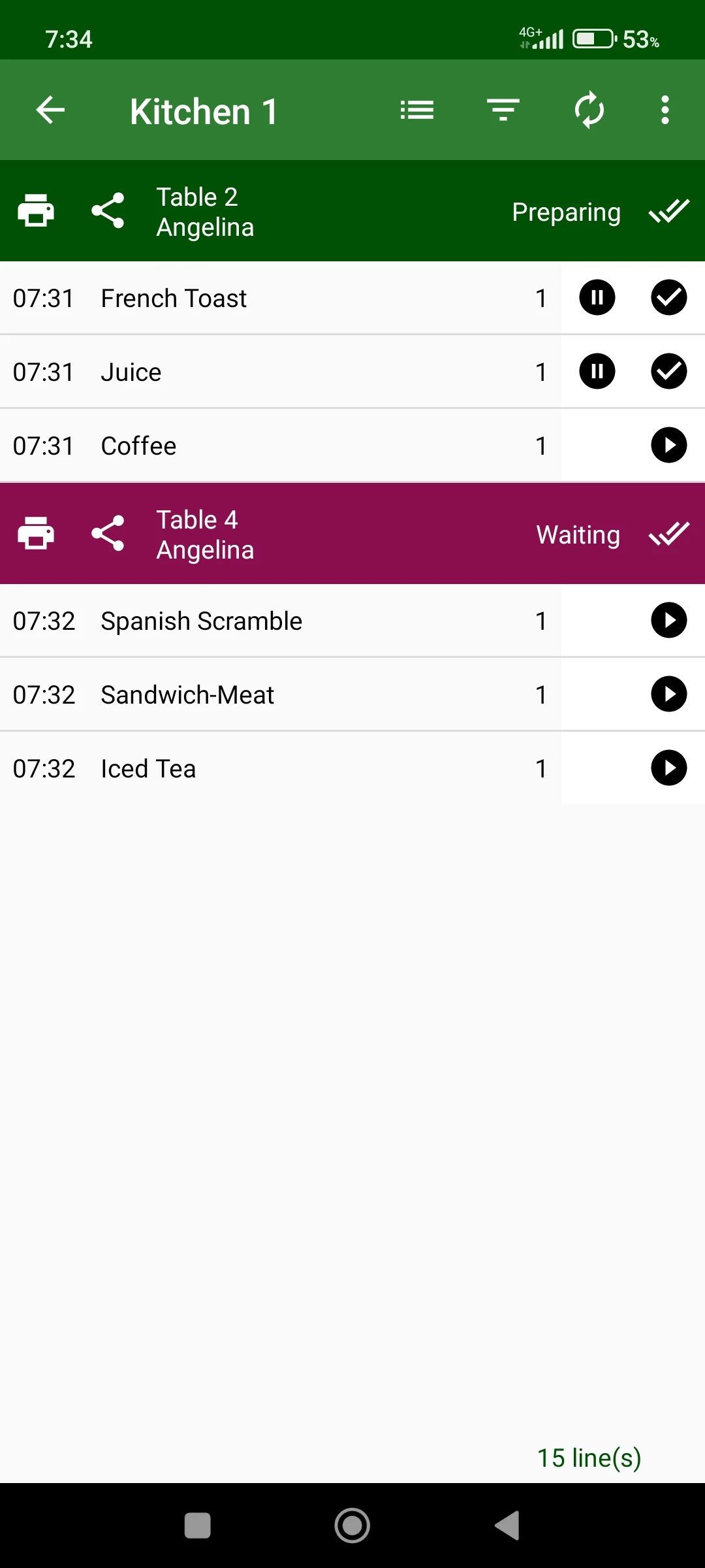 Didan POS: Restaurant, order screenshot